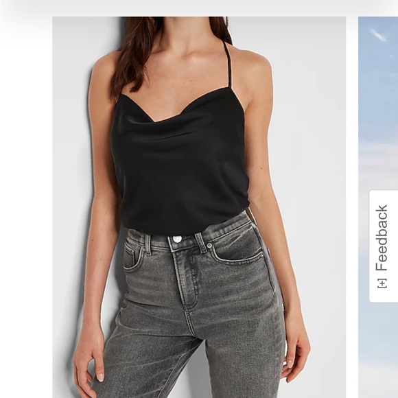 Black silk cowl neck tank - Picture 1 of 1